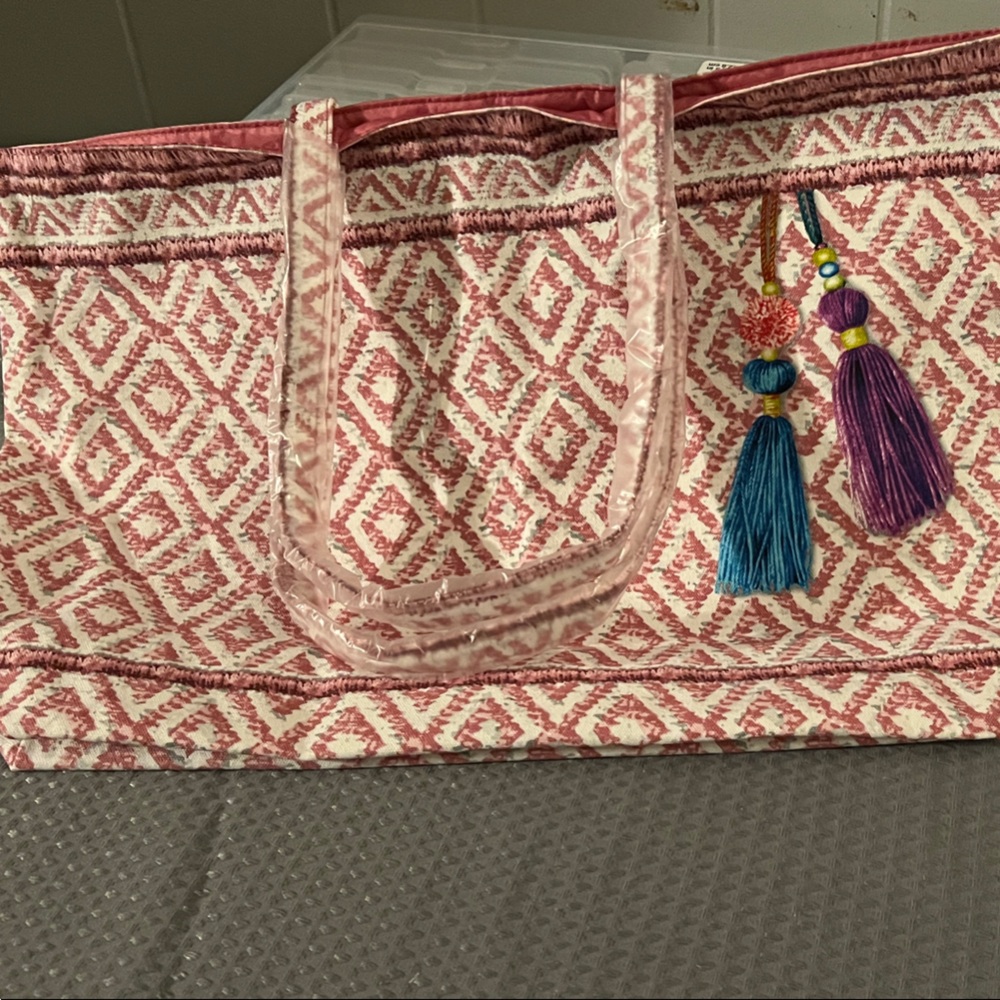 Pink Patterned Tote Bag